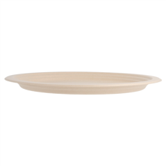 ASSIETTES OVALES 'BIONIC'  32x25,5x2,1 CM NATUREL BAGASSE (500 UNITÉ)