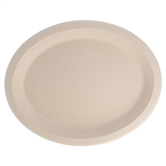 Image ASSIETTES OVALES 'BIONIC'  32x25,5x2,1 CM NATUREL BAGASSE (500 UNITÉ) #3