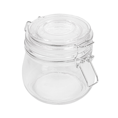 Image RÉCIPIENT STOCKAGE + FERMETURE CLIP 'WAKI GLASS' 500 ML Ø 9,5x10,5 CM TRANSPARENT VERRE (24 UNITÉ) #1