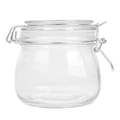 RÉCIPIENT STOCKAGE + FERMETURE CLIP 'WAKI GLASS' 500 ML Ø 9,5x10,5 CM TRANSPARENT VERRE (24 UNITÉ)