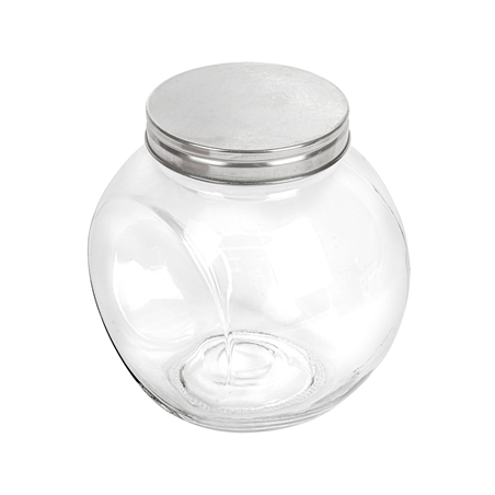 Image POT POUR STOCKER SPHÉRIQUE 'WAKI GLASS' 1,7 L 16x11,5x16 CM TRANSPARENT VERRE (12 UNITÉ) #1