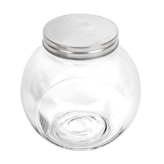 POT POUR STOCKER SPHÉRIQUE 'WAKI GLASS' 1,7 L 16x11,5x16 CM TRANSPARENT VERRE (12 UNITÉ)