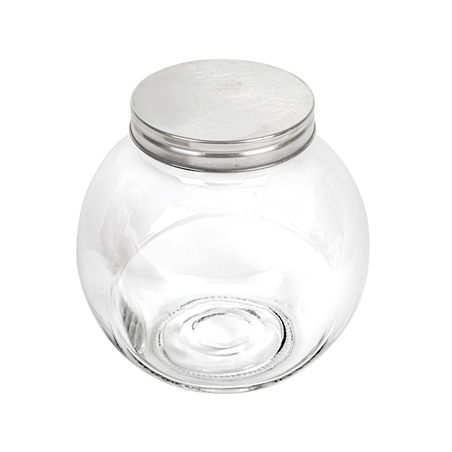 POT POUR STOCKER SPHÉRIQUE 'WAKI GLASS' 1,7 L 16x11,5x16 CM TRANSPARENT VERRE (12 UNITÉ)