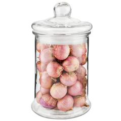 Image POT POUR STOCKER CYLINDRIQUE 'WAKI GLASS' 4350 Ø 19x34 CM TRANSPARENT VERRE (4 UNITÉ) #1