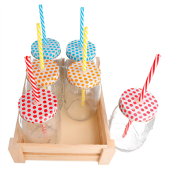 Image SET 6 PICHETS+PAILLE AVEC BOÎTE 530 ML Ø 8,8x13,3 CM TRANSPARENT VERRE (6 UNITÉ) #3