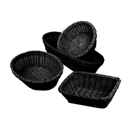 Image CORBEILLES SIMILAIRE OSIER RONDES  Ø 20x8 CM NOIR PP (12 UNITÉ) #1