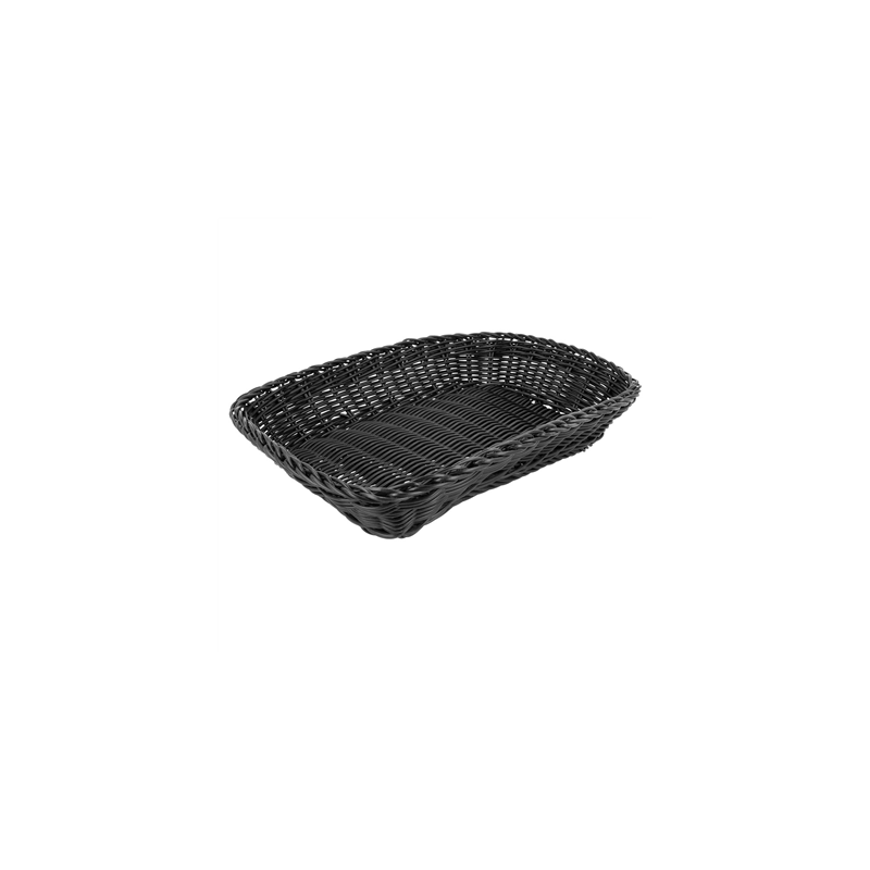 CORBEILLES SIMILAIRE OSIER RECTANGULAIRES  30x22x7 CM NOIR PP (12 UNITÉ)