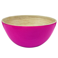 Image BOLS  Ø 25,5x12 CM FUCHSIA BAMBOU (1 UNITÉ) #1