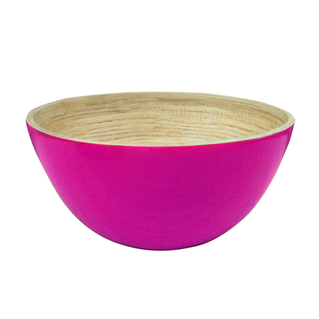 Image BOLS  Ø 25,5x12 CM FUCHSIA BAMBOU (1 UNITÉ) #1