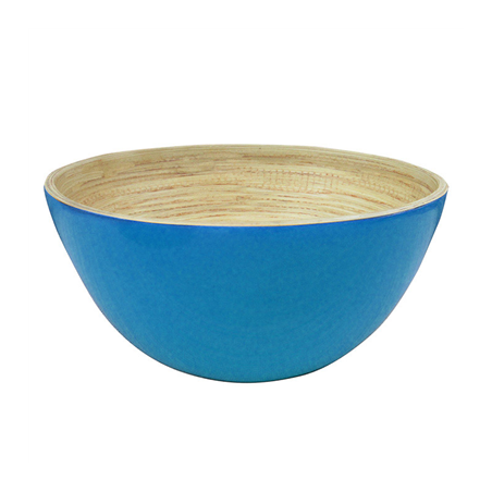 Image BOLS  Ø 25,5x12 CM TURQUOISE BAMBOU (1 UNITÉ) #1
