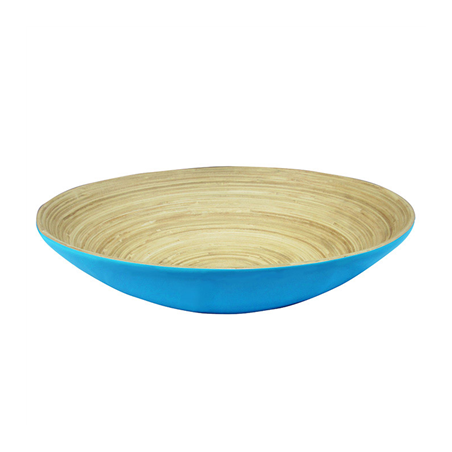 Image BOLS  Ø 30x9 CM TURQUOISE BAMBOU (1 UNITÉ) #1