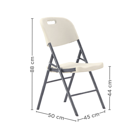 CHAISE PLIABLE  50x45x88 CM BLANC PE (4 UNITÉ)