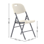 CHAISE PLIABLE 50x45x88 CM BLANC PE (4 UNITÉ) Image CHAISE PLIABLE 50x45x88 CM BLANC PE (4 UNITÉ) #2