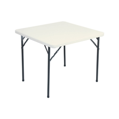 Image TABLE CARRÉE PLIABLE  86x86x74 CM BLANC PE (1 UNITÉ) #1
