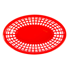 Image CORBEILLES OVALES  24x15x4,5 CM ROUGE PP (12 UNITÉ) #3