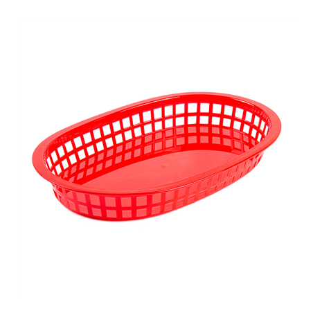Image CORBEILLE ALLONGÉE  28x17,5x4 CM ROUGE PP (12 UNITÉ) #1