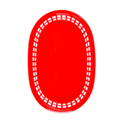 Image CORBEILLE ALLONGÉE  28x17,5x4 CM ROUGE PP (12 UNITÉ) #3