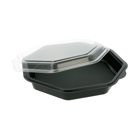 RÉCIPIENTS 1064 ML 23x23x5 CM NOIR PS (200 UNITÉ)