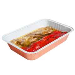 Image RÉCIPIENTS LAQUÉS 800 ML 21x14x3,8 CM CUIVRE ALUMINIUM (100 UNITÉ) #1