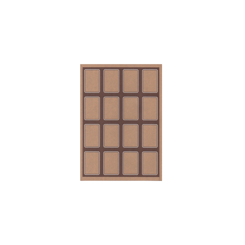 100 FEUILLES DIN A4 16 ÉTIQUETTES RECTANGULAIRES  4,5x6,5 CM KRAFT (1 UNITÉ)