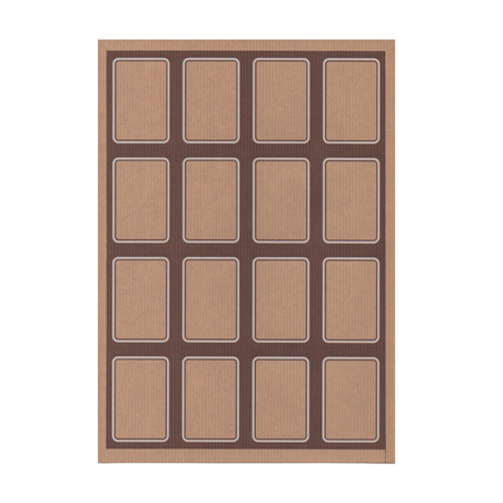Image 100 FEUILLES DIN A4 16 ÉTIQUETTES RECTANGULAIRES  4,5x6,5 CM KRAFT (1 UNITÉ) #1