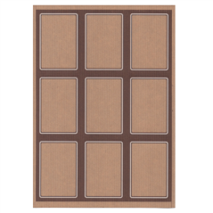 Image 100 FEUILLES DIN A4 9 ÉTIQUETTES RECTANGULAIRES 6,3x9 CM KRAFT (1 UNITÉ) #1