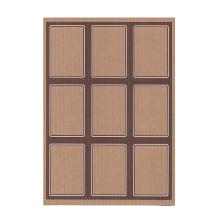 Image 100 FEUILLES DIN A4 9 ÉTIQUETTES RECTANGULAIRES  6,3x9 CM KRAFT (1 UNITÉ) #1