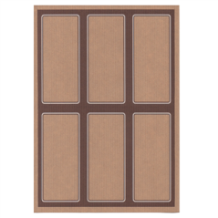 Image 100 FEUILLES DIN A4 6 ÉTIQUETTES RECTANGULAIRES 6,2x13,5 CM KRAFT (1 UNITÉ) #1