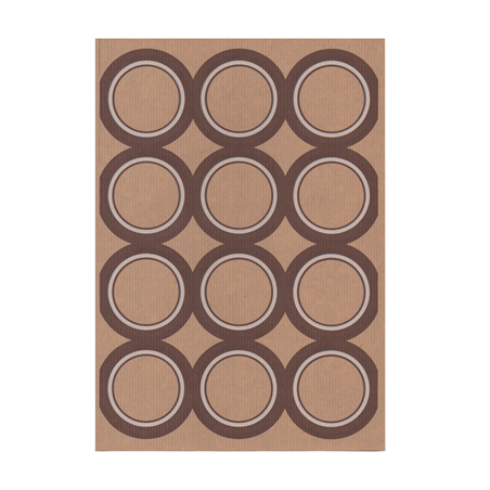 Image 100 FEUILLES DIN A4 12 ÉTIQUETTES RONDES  Ø 6,4 CM KRAFT (1 UNITÉ) #1