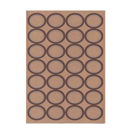 Image 100 FEUILLES DIN A4 28 ÉTIQUETTES OVALES  4,5x3,6 CM KRAFT (1 UNITÉ) #1