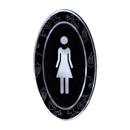 Image PLAQUE AUTO-ADHESIVE "DAMES"  12,5x20,5 CM NOIR ACRYLIQUE (1 UNITÉ) #1