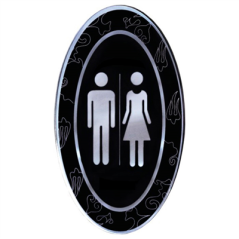 Image PLAQUE AUTO-ADHESIVE "UNISEX"  12,5x20,5 CM NOIR ACRYLIQUE (1 UNITÉ) #1