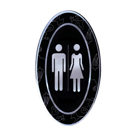 Image PLAQUE AUTO-ADHESIVE "UNISEX"  12,5x20,5 CM NOIR ACRYLIQUE (1 UNITÉ) #1