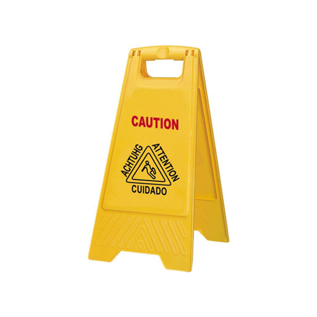 Image PANNEAU ANGULAIRE "SOL MOUILLÉ"  20x3x62 CM JAUNE HDPE (1 UNITÉ) #1