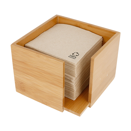 DISTRIBUTEUR SERVIETTES  13,5x13,5x10 CM NATUREL BAMBOU (1 UNITÉ)