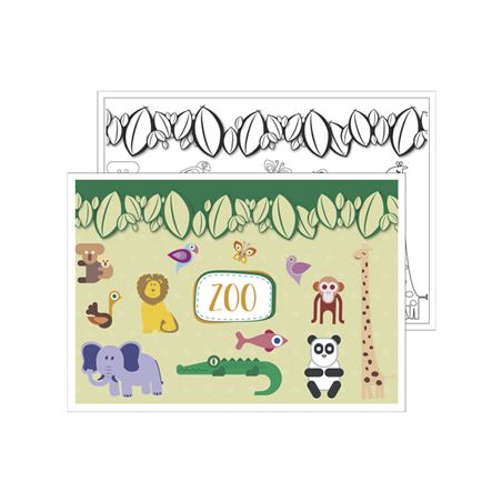 Image SETS DE TABLE COLORIAGE "ZOO"  100 G/M2 31x43 CM QUADRICHROMIE CELLULOSE (1000 UNITÉ) #1