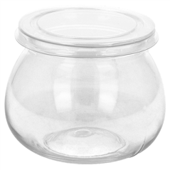 Image 250 RÉCIPIENTS POUR CAILLÉ+COUVERCLES 140 ML Ø6x6,1 CM TRANSPARENT PET (250 UNITÉ) #1