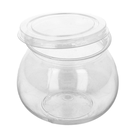250 RÉCIPIENTS POUR CAILLÉ+COUVERCLES 140 ML Ø6x6,1 CM TRANSPARENT PET (250 UNITÉ)