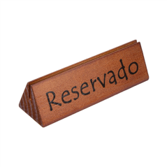 Image PLAQUES "RESERVADO/RESERVED" 15x4,4x4,4 CM BOIS (10 UNITÉ) #1