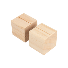 2 U. SUPPORTS CUBIQUES POUR ARDOISES  4,8 CM NATUREL BOIS (8 UNITÉ)