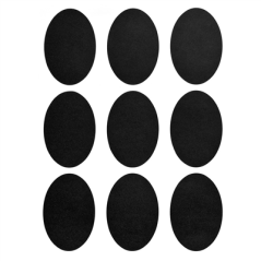 Image 2 FEUILLES (18 U.) ÉTIQUETTES OVALES NOIR VINYL (12 UNITÉ) #1