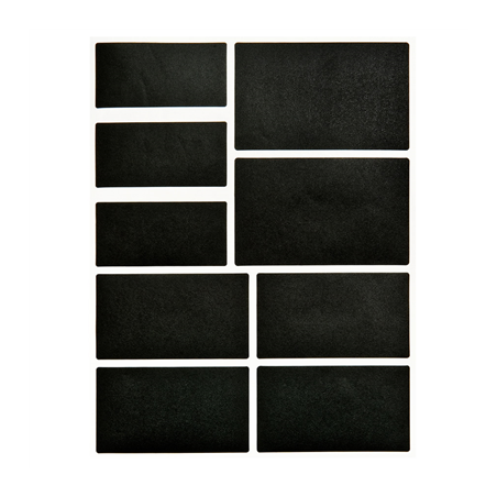 Image 2 FEUILLES (18 U.) ÉTIQUETTES RECTANGULAIRES   NOIR VINYL (12 UNITÉ) #1