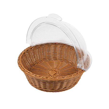 CORBEILLE SIMILAIRE OSIER AVEC COUPOLE  Ø 36x10 CM MARRON PP (1 UNITÉ)