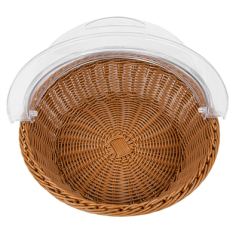 Image CORBEILLE SIMILAIRE OSIER AVEC COUPOLE  Ø 36x10 CM MARRON PP (1 UNITÉ) #4