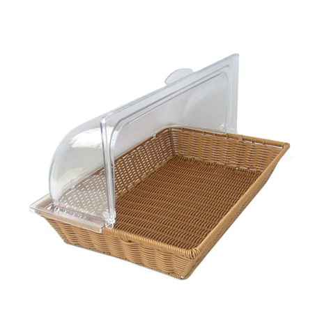 Image CORBEILLE SIMILAIRE OSIER AVEC COUPOLE GN 1/1   MARRON PP (1 UNITÉ) #1