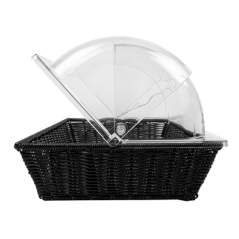 Image CORBEILLE SIMILAIRE OSIER AVEC COUPOLE GN 1/1   NOIR PP (1 UNITÉ) #3