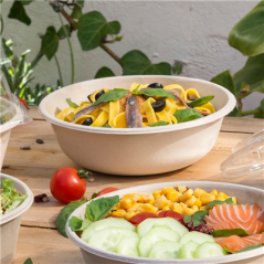 Image SALADIERS 'BIONIC' 950 ML Ø 18,6x6,1 CM NATUREL BAGASSE (500 UNITÉ) #5