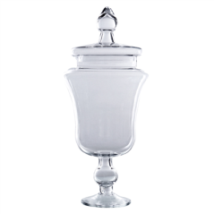 Image POT DÉCORATION AVEC COUVERCLE  Ø 15,3/20x49 CM TRANSPARENT VERRE (1 UNITÉ) #1