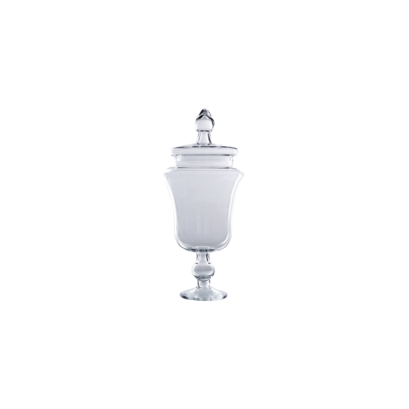 POT DÉCORATION AVEC COUVERCLE Ø 15,3/20x49 CM TRANSPARENT VERRE (1 UNITÉ) POT DÉCORATION AVEC COUVERCLE Ø 15,3/20x49 CM TRANSPARENT VERRE (1 UNITÉ)