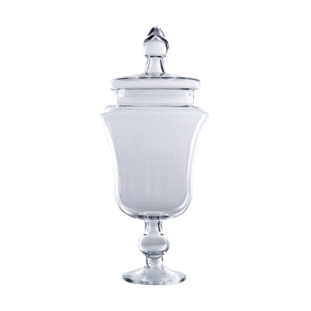 Image POT DÉCORATION AVEC COUVERCLE  Ø 15,3/20x49 CM TRANSPARENT VERRE (1 UNITÉ) #1